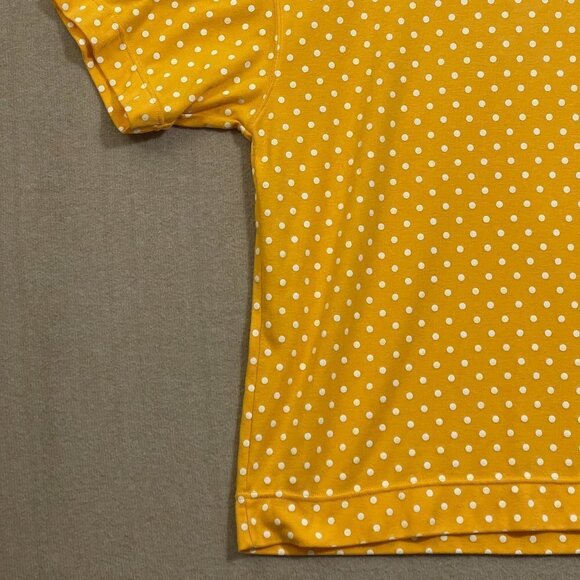 Karen Scott Top Women's Large Yellow Polkadot Short Sleeves - Picture 10 of 11